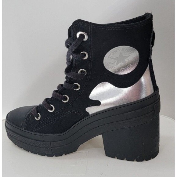Converse Chuck 70 De Luxe Heel Chrome Total Eclipse/Silver Boot Sneaker - Picture 2 of 8